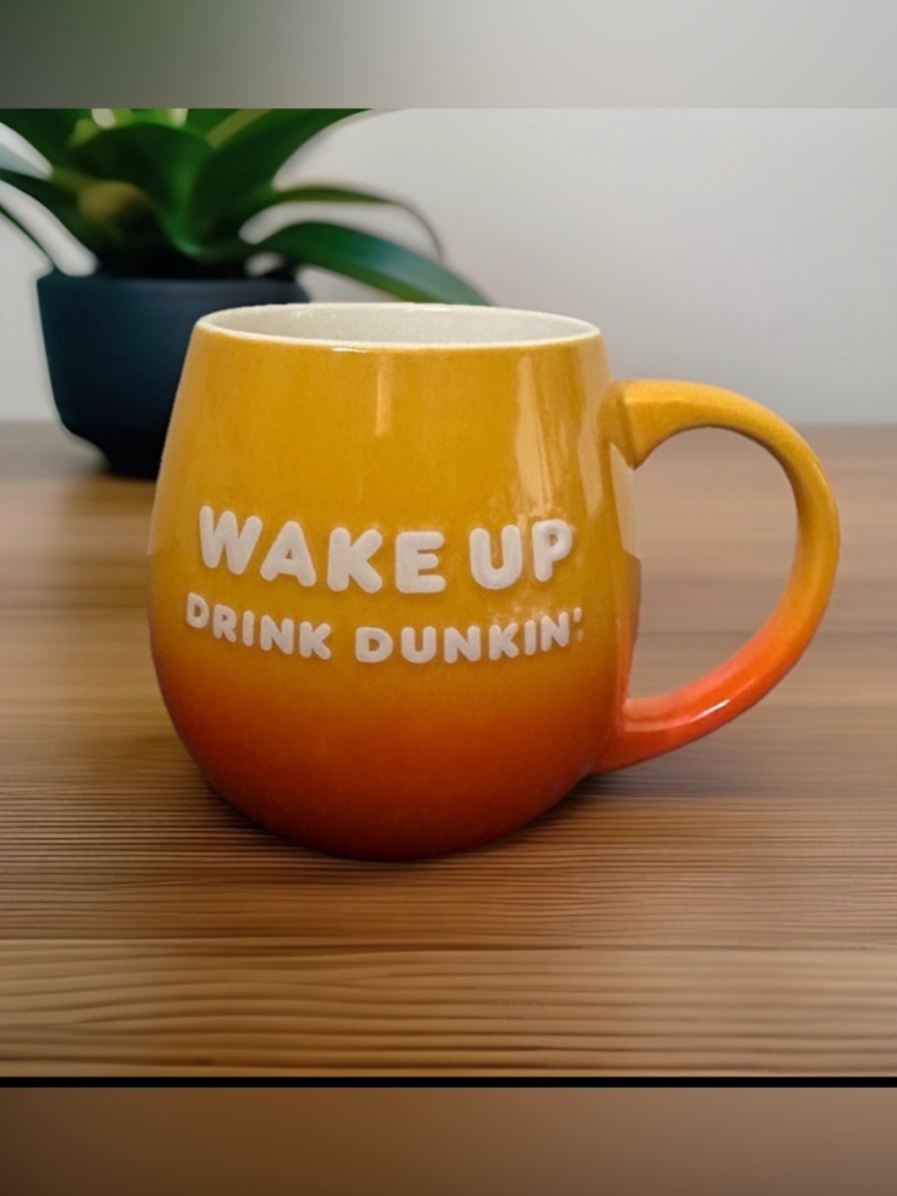 Dunkin' Donuts "Wake Up Drink Dunkin'" Ceramic coffee mug |Orange ,Yellow (2019)
